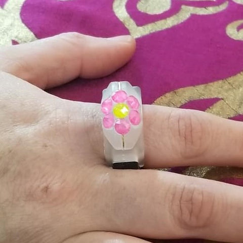 Electric Flower Crystallized Glow-In-the-Dark Ring