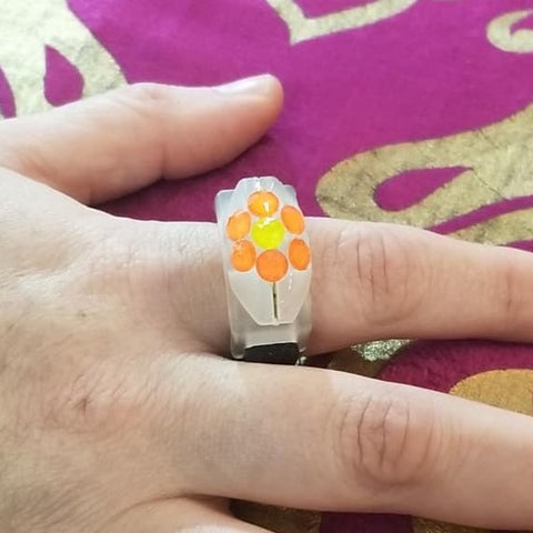 Electric Flower Crystallized Glow-In-the-Dark Ring