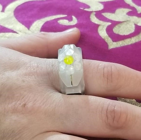 Electric Flower Crystallized Glow-In-the-Dark Ring