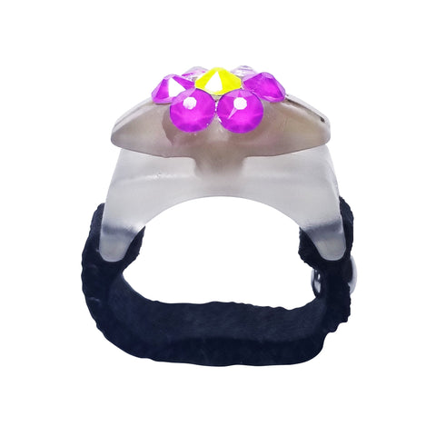 Electric Flower Crystallized Glow-In-the-Dark Ring