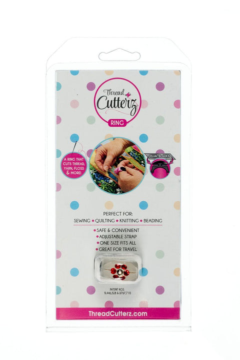 Crystallized Red Flower Pattern Glow-in-the-Dark Ring