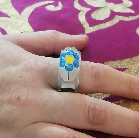 Electric Flower Crystallized Glow-In-the-Dark Ring