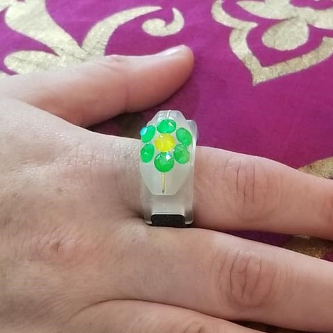 Electric Flower Crystallized Glow-In-the-Dark Ring
