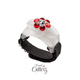 Crystallized Red Flower Pattern Glow-in-the-Dark Ring