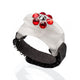 Crystallized Red Flower Pattern Glow-in-the-Dark Ring